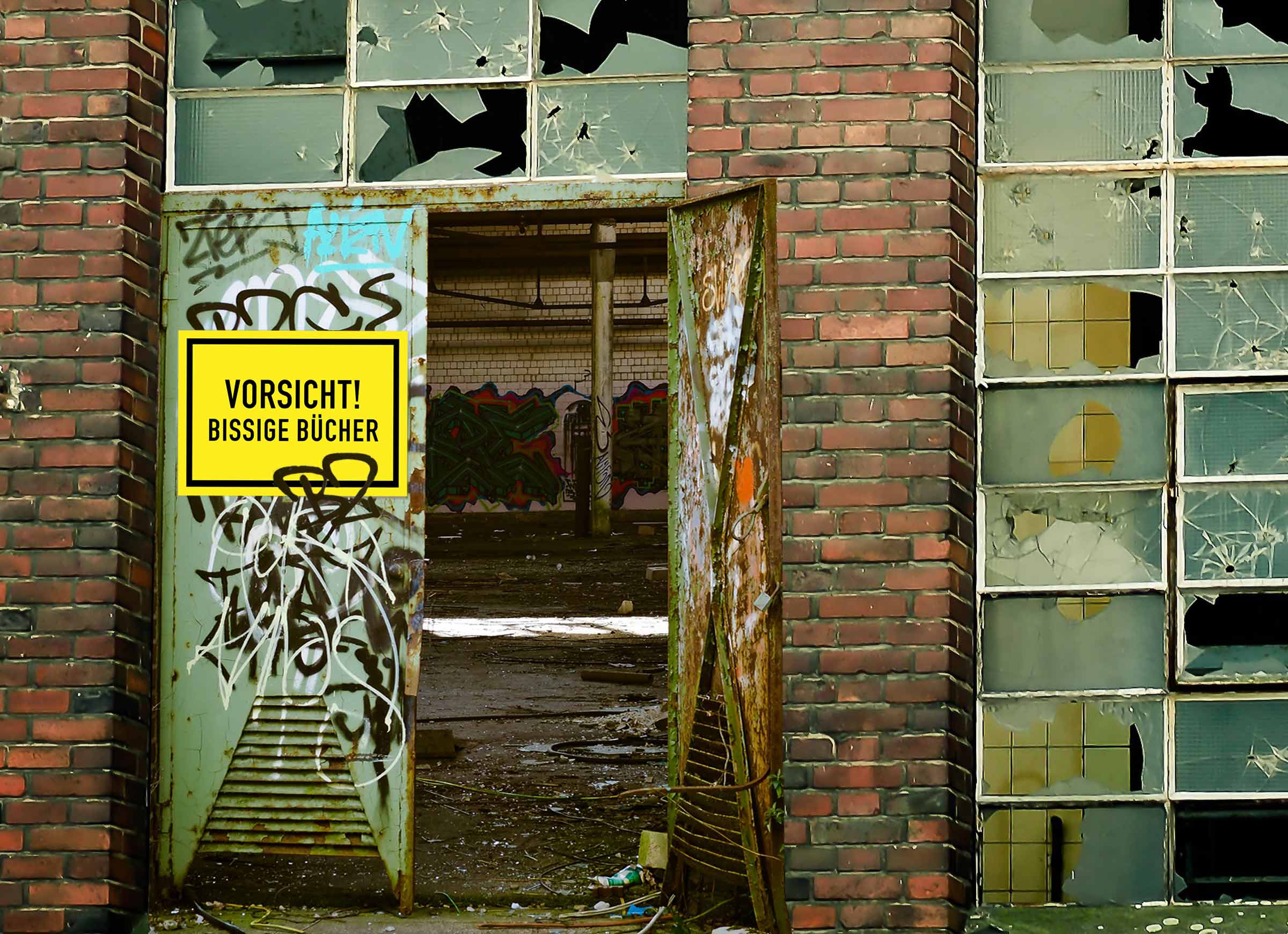 Lesen kann tödlich sein! - Mit diesem Schild erfüllen Sie Ihre gesetzliche Pflicht als Halter gefährlicher Bücher.