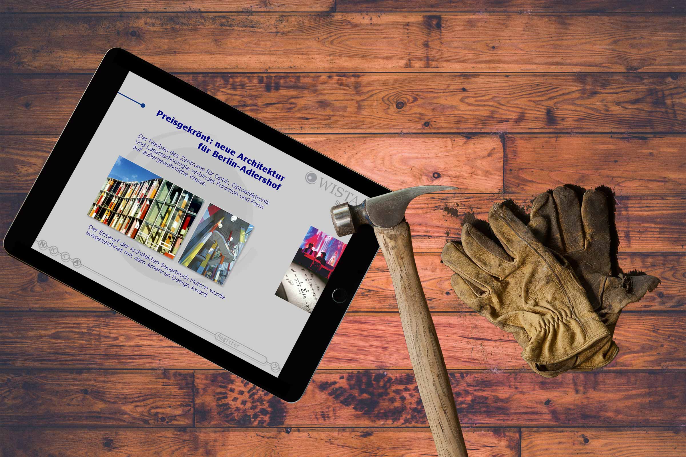 Mit der Multimedia-Show präsentiert sich Adlershof als Focus von Wissenschaft und innovativer Wirtschaft in Berlin.